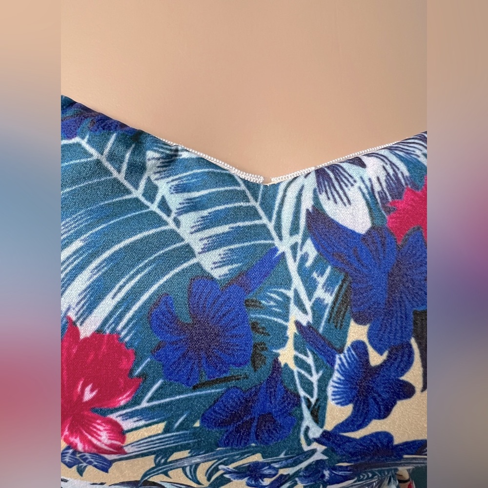 LUXMI Strapless Tropical Floral Tiki Dress Tulle size Medium (small) New Pinup - Picture 5 of 10